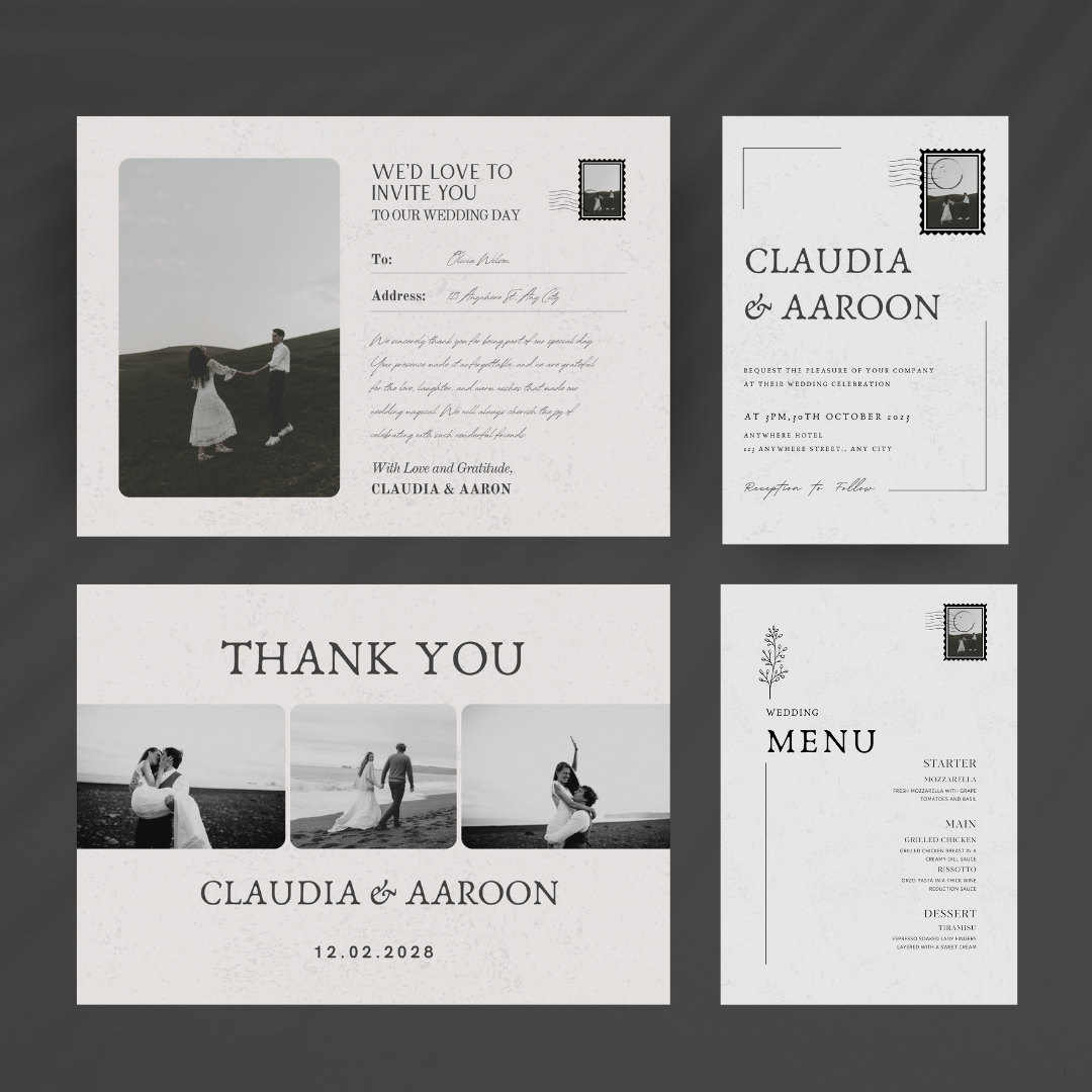 Postcard Style | Wedding Suite Template | Digital Download