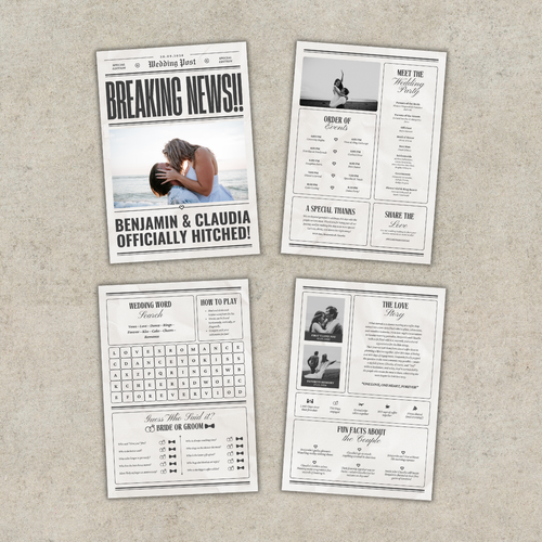 Newspaper Wedding Program