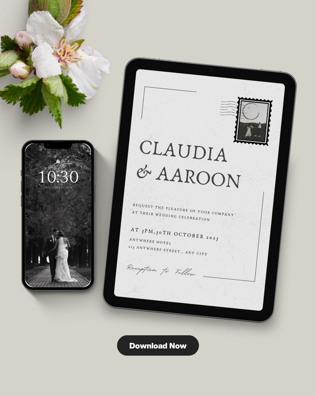 Postcard Style | Wedding Suite Template | Digital Download